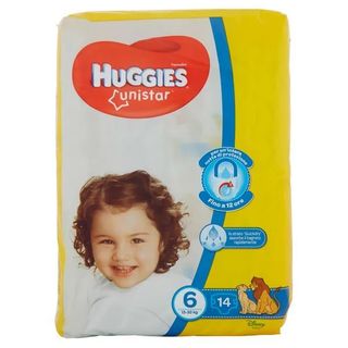 Huggies Unistar Pannolini Taglia 6 15-30 Kg 14 Pezzi