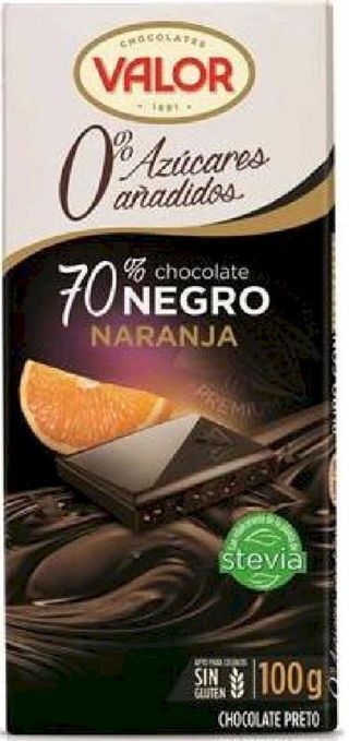 Chocolate Sin Azucar 70% Naranja Valor 100G