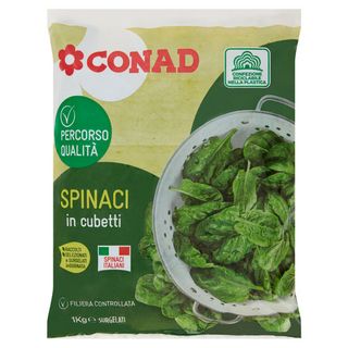 CONAD Percorso Qualità Spinaci in cubetti Surgelati 1 kg - 8003170098381