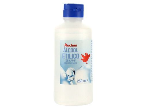 ÁLCOOL AUCHAN ETÍLICO 96% VOLUME 250ML