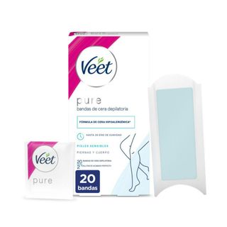 Bandas De Cera Corporales Veet Pure, Caja 20 Uds (273754)