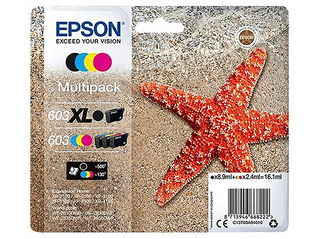 Multipack 4 cartucce EPSON Stella marina 603 Nero XL, Giallo, Ciano, Magenta - 8715946668239