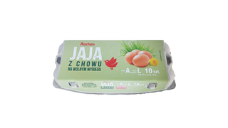 Auchan - Jaja z wolnego wybiegu rozmiar L   - 10 sztuk