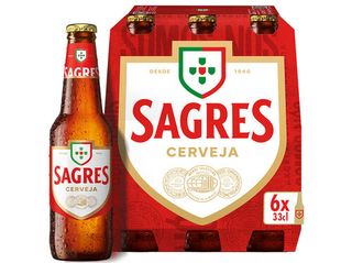 CERVEJA SAGRES:BRANCA 6X0.33L