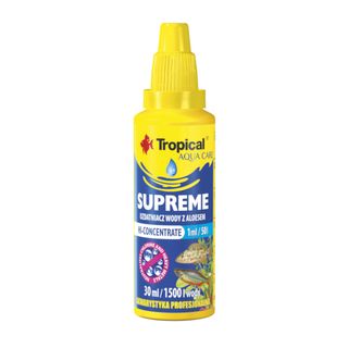 30 ml Tropical Supreme Acondicionador de Agua con Aloe para acuarios de agua dulce.