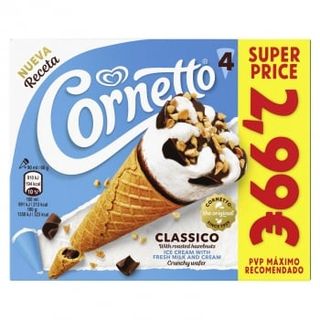 Helado De Nata Clásico Cornetto 4 Uds.