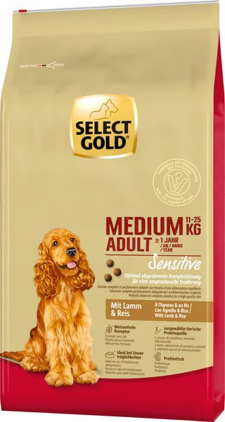Select Gold Sensitive Medium Adult Jagnięcina, ryż 12kg
