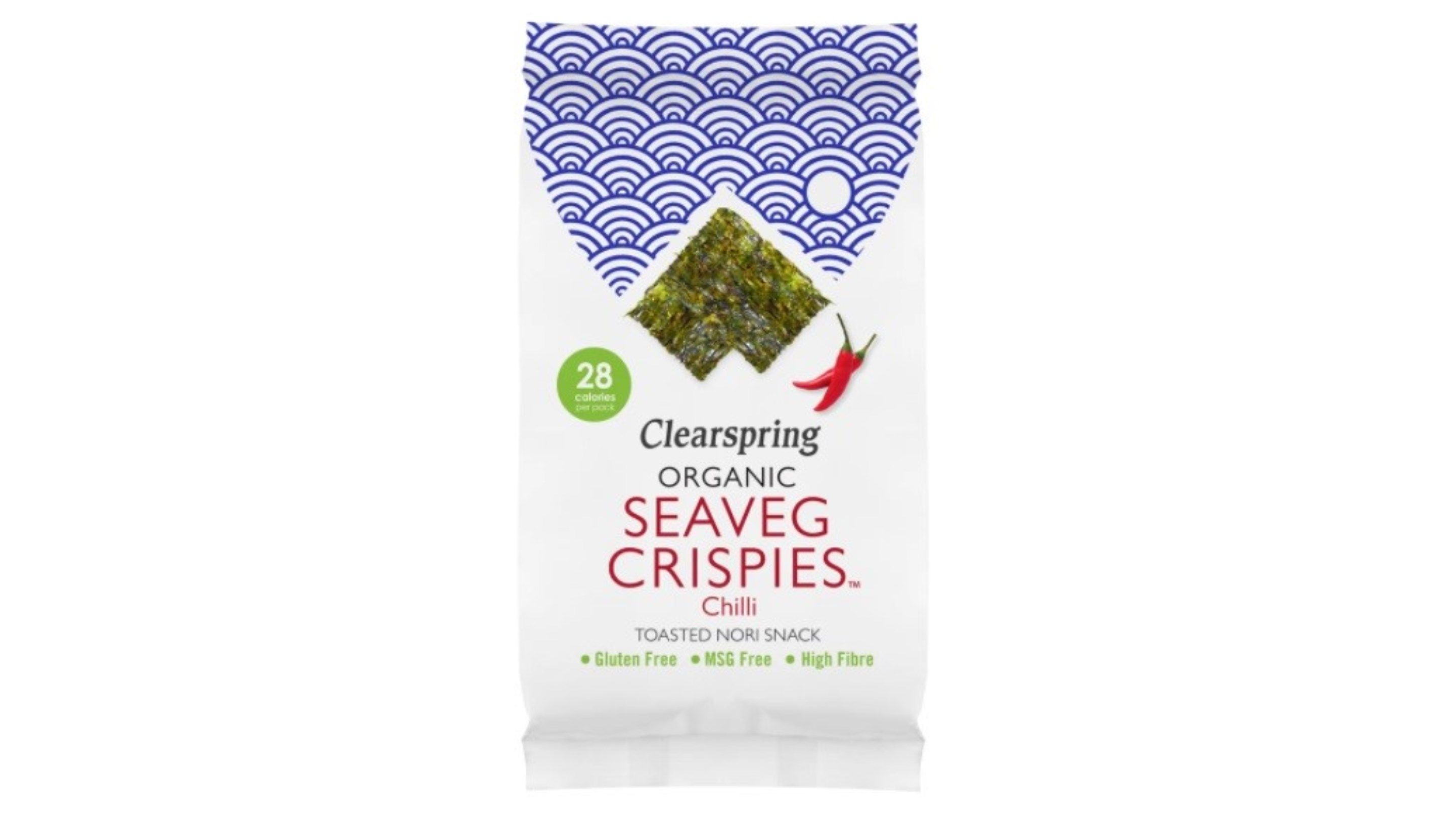 Alga Nori Bio Tostada com Chili Snack Clearspring 4 Gramas