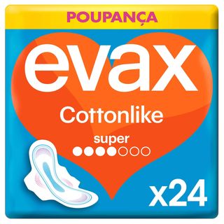 Pensos Higiénicos Cottonlike Super com Abas Evax (emb. 24 un)