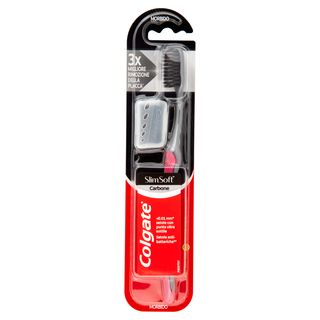 Colgate spazzolino Slim Soft al carbone pulizia profonda, morbido