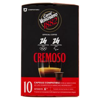 Caffè Vergnano 1882 Èspresso1882 Cremoso Compostabile** Capsule Compatibili Nespresso* 10 X 5 G