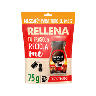 Cafe Nescafe Descafeinado Rellena 75 Gr.