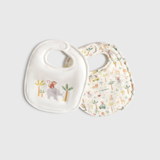Set 2 Baberos Jungla Silva Blanco 24x31 cm
