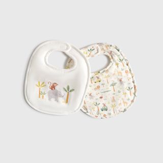 Set 2 Baberos Jungla Silva Blanco 24x31 cm