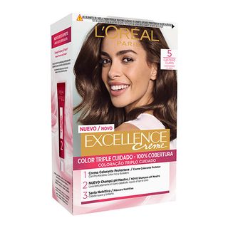 Tinte Castaño Excellence Creme De Loreal Nº 5 Castaño Claro (8411300565045)