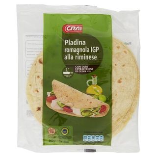 Crai Piadina romagnola IGP alla riminese Con Olio Extravergine Di Oliva 4% 3 x 120 g