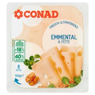 CONAD Freschi & Convenienti Emmental a Fette 8 Fette 150 g - 8003170050907