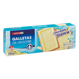 Galleta Spar Con Tableta De Chocolate Blanco 150Gr