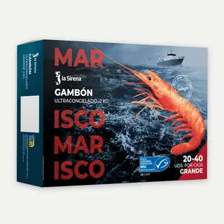 Gambón Austral Crudo Gigante Premium Caja 2 Kg. (20/40 Uds.)