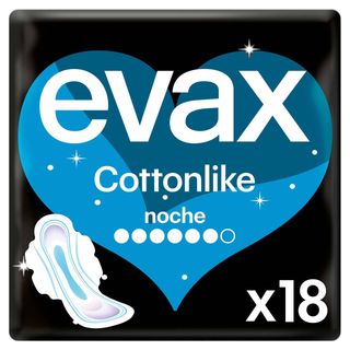 Pensos Higiénicos Cottonlike Noite com Abas Evax (emb. 18 un)