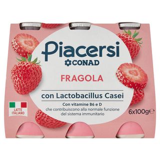 PIACERSI CONAD Fragola con Lactobacillus Casei 6 x 100 g - 8003170033337