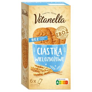 Vitanella Ciastka wielozbożowe, bez dodatku cukru, 300 g