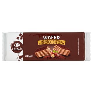 Carrefour Classic Wafer Nocciola Ricoperti di Cioccolato al Latte 200 g
