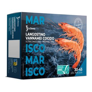 Langostino Vennamei Cocido Grande Caja 750 Gr (30/45 Piezas)