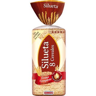 SILUETA Pan De Molde Sin Corteza 8 Cereales 450 G