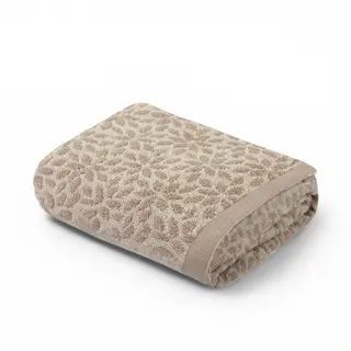 Asciugamano viso 50x100 cm fiori tortora - in cotone