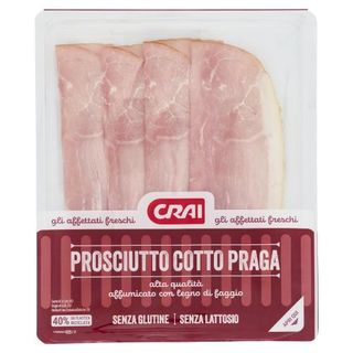 Crai Prosciutto Cotto Praga alta qualità affumicato con legno di faggio 100 g