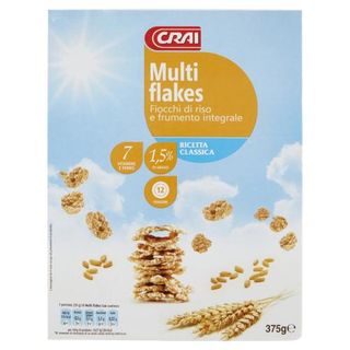 Crai Multi flakes Fiocchi di riso e frumento integrale 375 g
