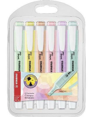 Estuche 6 Marcadores Stabilo Swing Cool Pastel (4006381527453)