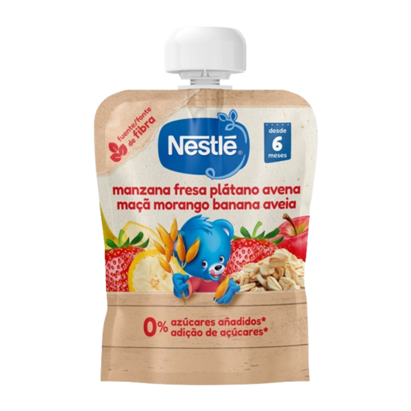 Nestlé Saqueta de Fruta Maçã Morango Banana Aveia 90g