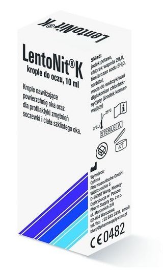 Lento Nit K, Krople nawilżające powierzchnię oka oraz dla profilaktyki zmętnień soczewki i ciała szklistego oka