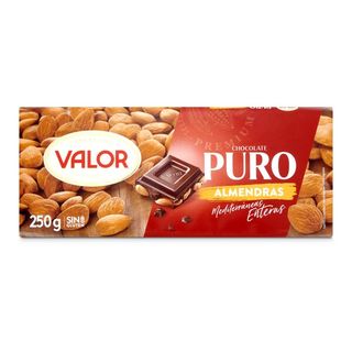 Chocolate Puro con Almendras Valor Tableta 250 Gr.
