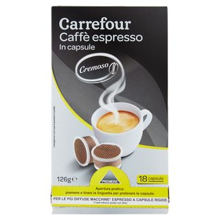 Carrefour Caffè Espresso In Capsule Cremoso 18 X 7 G