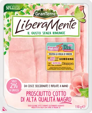GranTerre LiberaMente Prosciutto Cotto di Alta Qualità Magro 110 g
