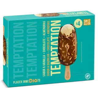 Helado Bombón Almendrado Dia Temptation 4 X 90 G