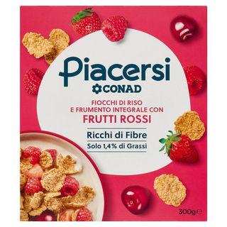 PIACERSI CONAD Fiocchi di Riso e Frumento Integrale con Frutti Rossi 300 g - 8003170041332