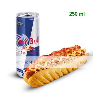 HotDog Alpejski XXL + Redbullem 250 ml