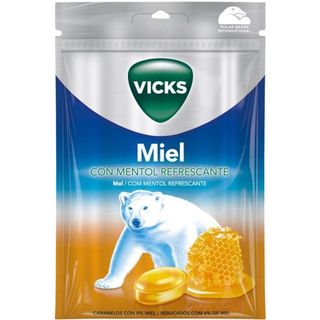 Caramelos Con Mentol Refrescante Miel Vicks, Bolsa 72 G