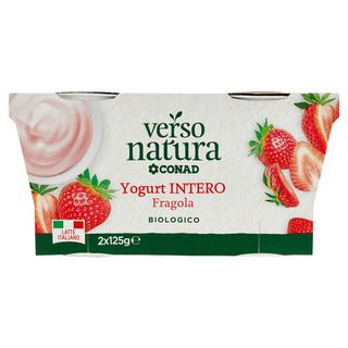 CONAD VERSO NATURA Yogurt Intero Fragola Biologico 2 x 125 g - 8003170048621