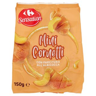 Carrefour Sensation Mini Cornetti con Farcitura all'Albicocca 150 g