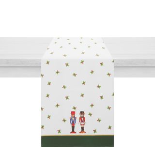 Runner Schiaccianoci Natale 45x140 cm - bianco in cotone