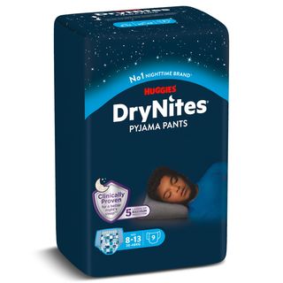 Pañales De Noche Para Niños De 8 A 13 Años Huggies Drynites Bolsa 9 Unidades