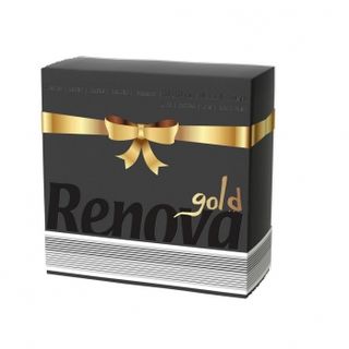 Set 40 Servilletas 2 Capas Celulosa Renova Gold 40X40Cm - Negro