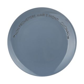 Piatto piano blu - 27 cm stoneware scritta Quotes