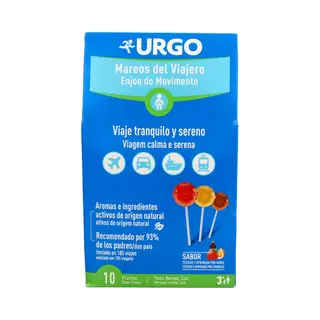 URGO MAREOS DEL VIAJERO 10 PIRULETAS