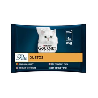 Gourmet Perle Dúo Filetes De Carnes Sobre Para Gatos 0.34Kg